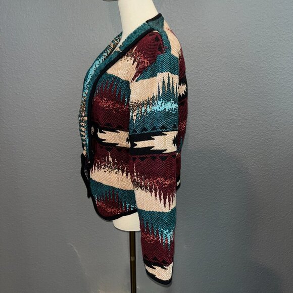 Vintage 90's KOKOPELLI Western Artsy Navajo Design Woven Jacket -Made in USA - S - Picture 4 of 9